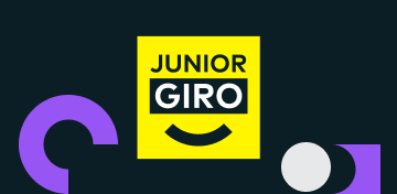 Auf geometrischen Formen steht "Junior Giro".
